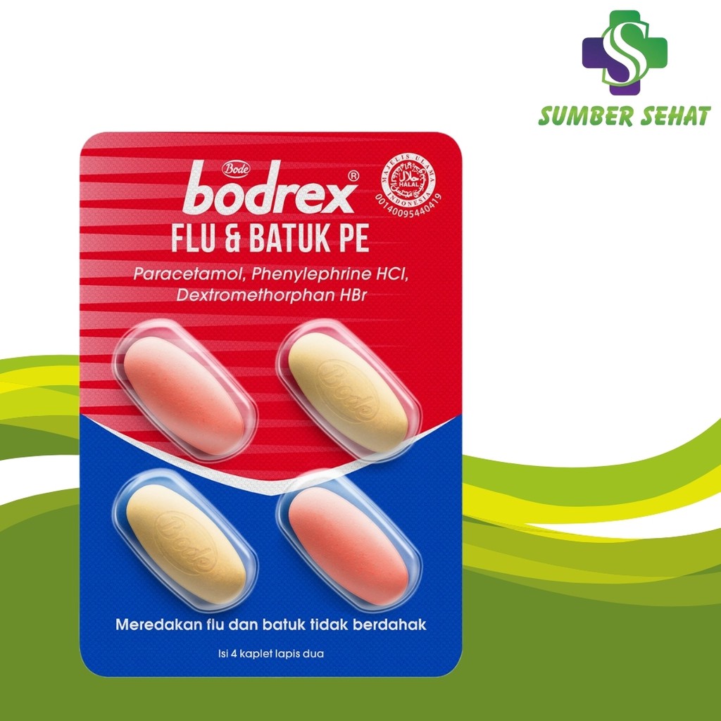 BODREX FLU DAN BATUK TIDAK BERDAHAK PE STRIP 4 TABLET