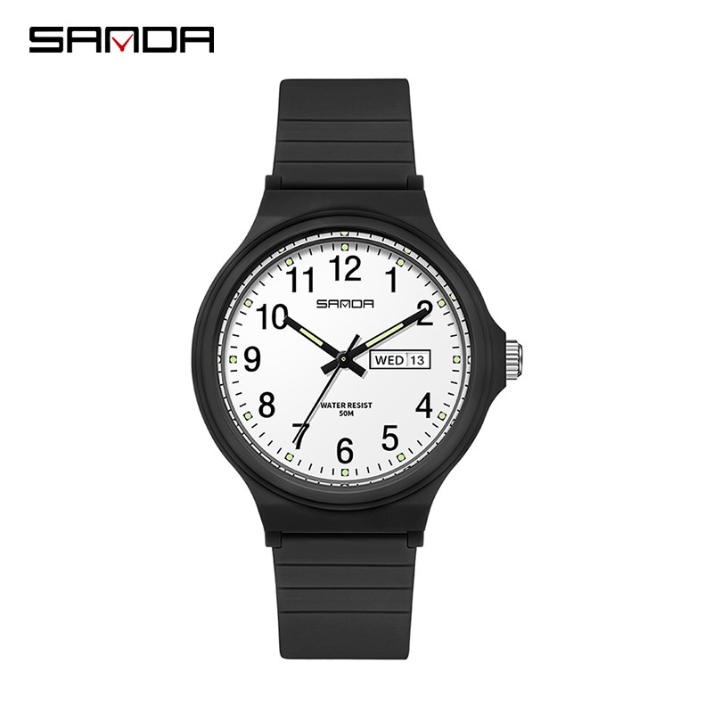 SANDA 6060 Jam Tangan Wanita Pria Analog Sport Tali Rubber Luminous WATCHKITE WKOS