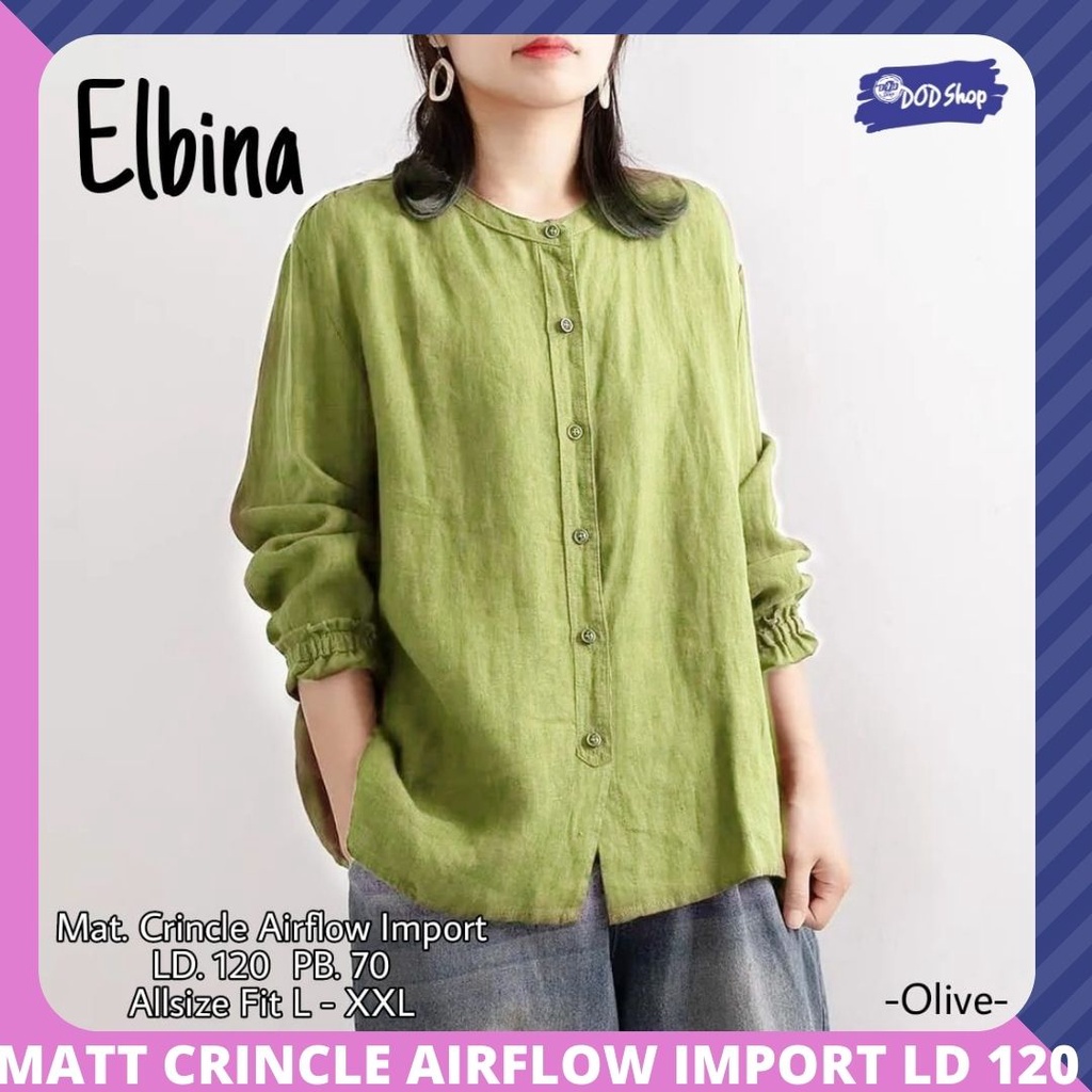 elbina blouse baju pakaian atasan kemeja blus bluse jumbo ld 120 bigsize big size besar busui friend