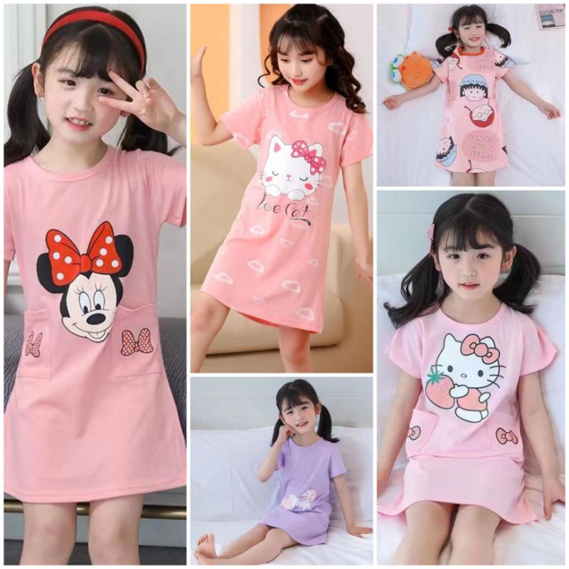 DASTER ANAK IMPORT |BAJU TIDUR ANAK KATUN/DASTER IMPORT ANAK USIA 3-12TAHUN