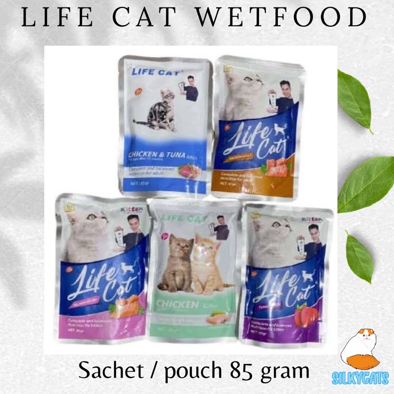 life cat wetfood sachet / pouch 85 gr. makanan basah kucing lifecat adult &amp; kitten 85 gram