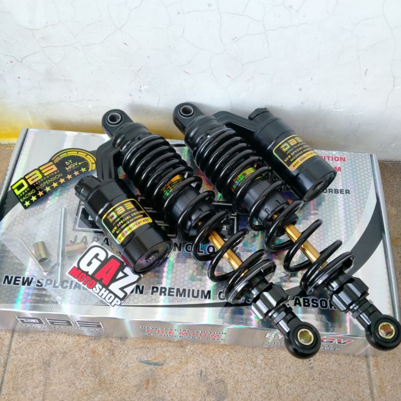 DBS Shock Tabung GP Series As Gold 280mm 320mm 340mm Full Black Shockbreaker Skok Belakang Copy ktc CB GL Megapro Tiger