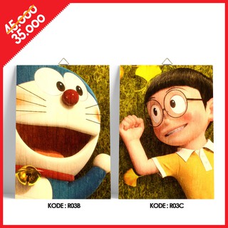 POSTER KAYU PREMIUM - DORAEMON | HIASAN DINDING | POSTER KARTUN | WALL