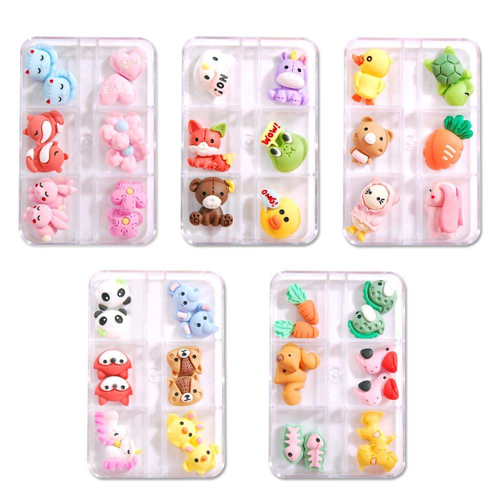 Agustin 3D Dekorasi Nail Art Kitty 1Box Hewan Flatback Handmade Jepit Rambut Ponsel Case Decor DIY Perhiasan Craft