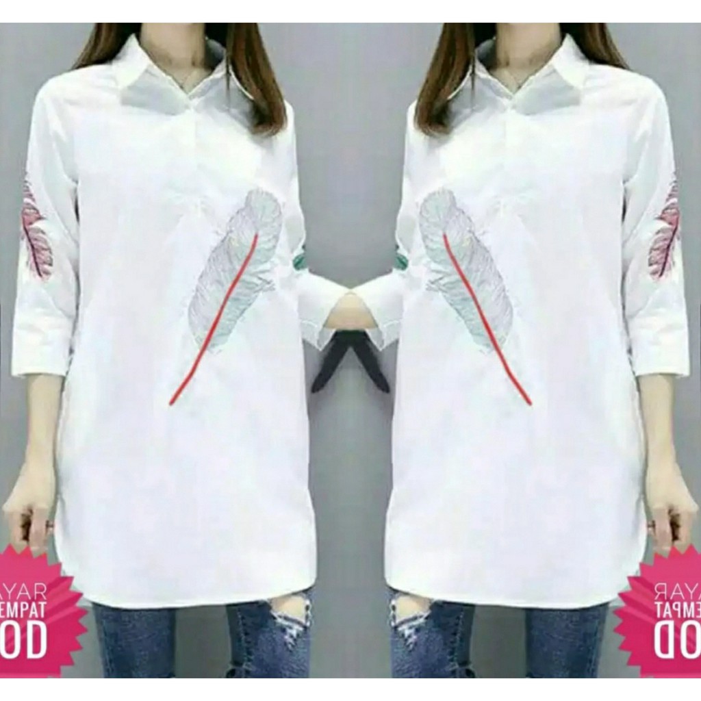 *[RXFK] Blouse Leaf Wanita / Blouse Wanita / Blus / Atasan Wanita Terbaru Kekinian Tangan Panjang