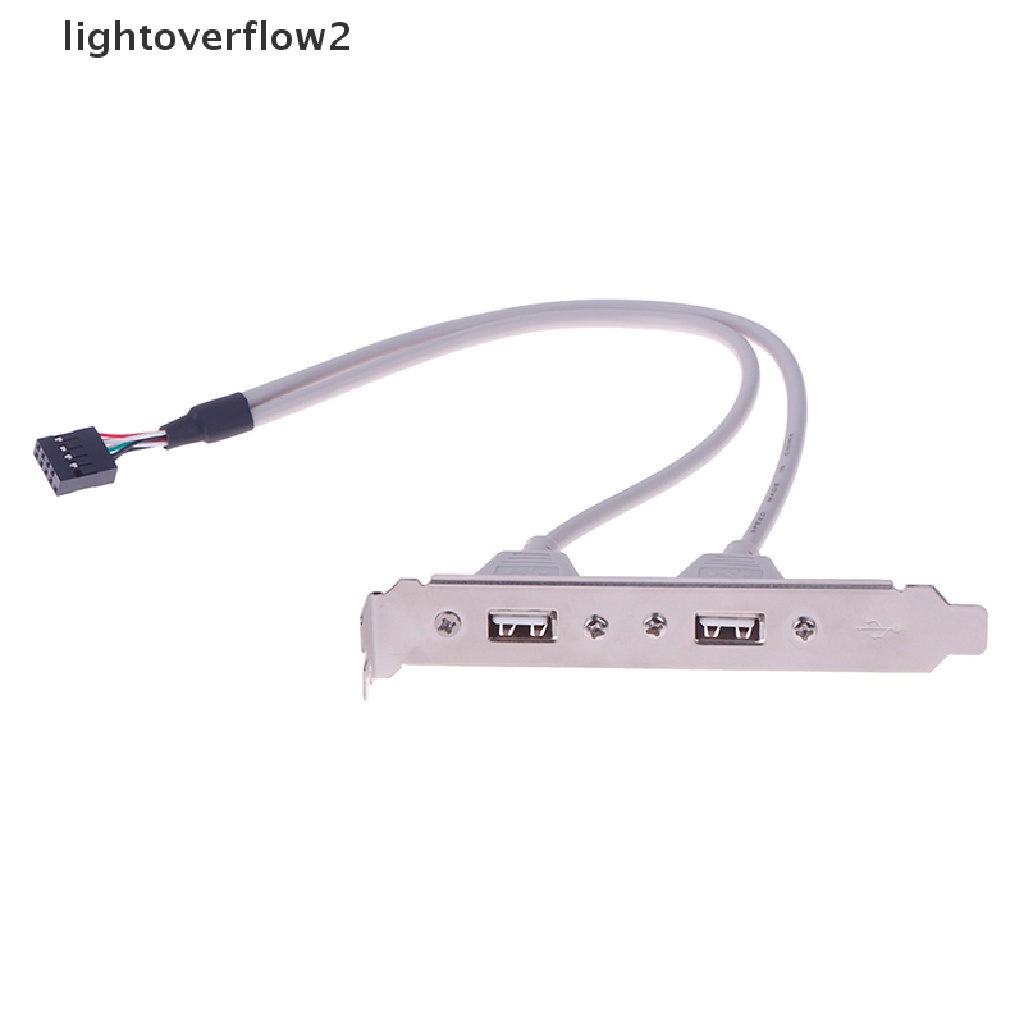 (lightoverflow2) 1pc Bracket Adapter Expansion Panel Belakang 2 Port USB 2.0 Untuk Motherboard Komputer