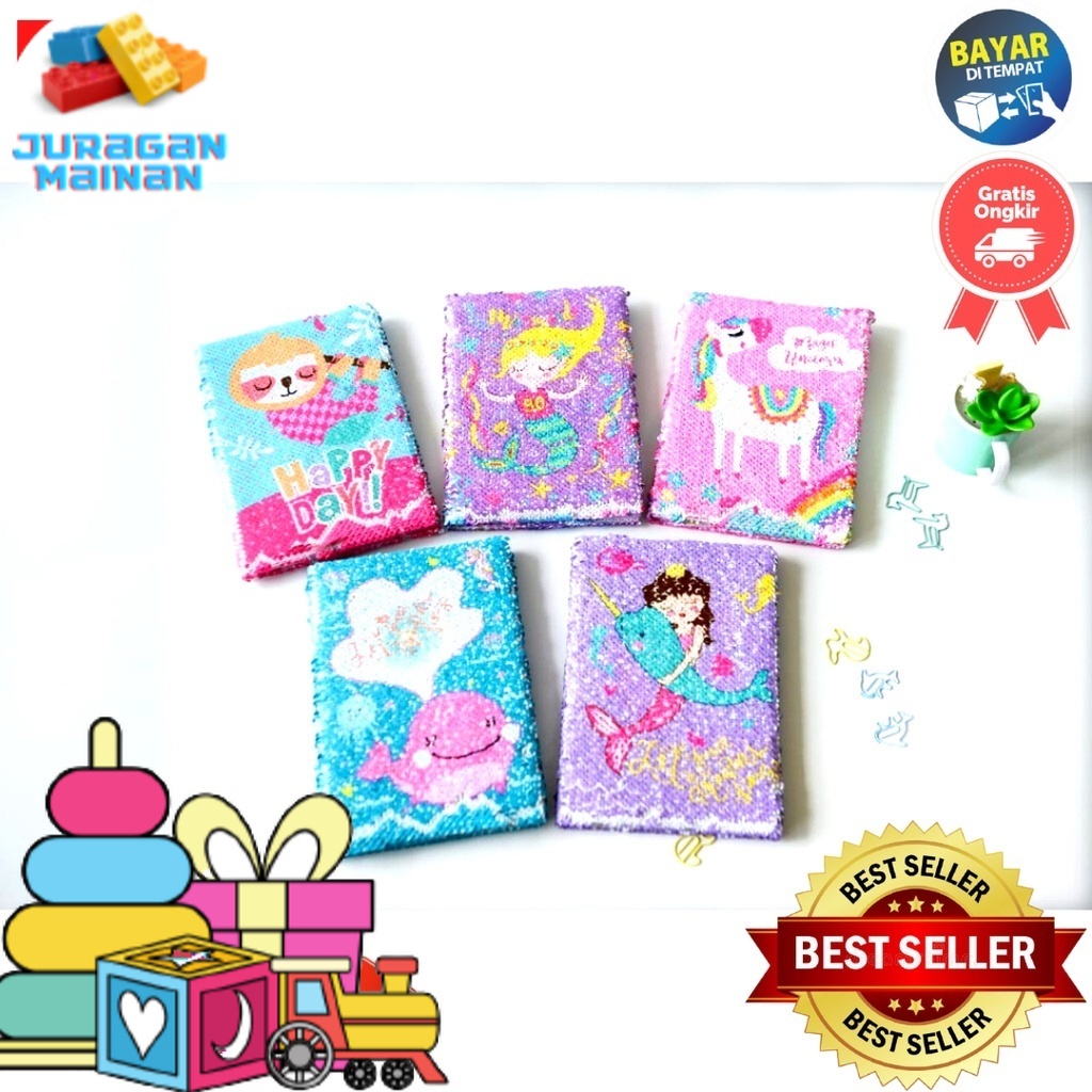 

Buku tulis 2 in 1 / Notebook / Notepad motif Cartoon blink blink / Glitter F2080