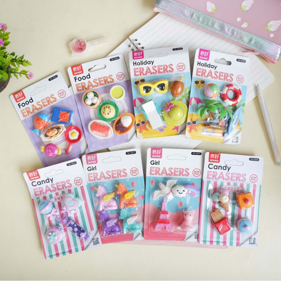 

Penghapus Set Karakter/Rubber Set/Eraser Set/Penghapus Lucu