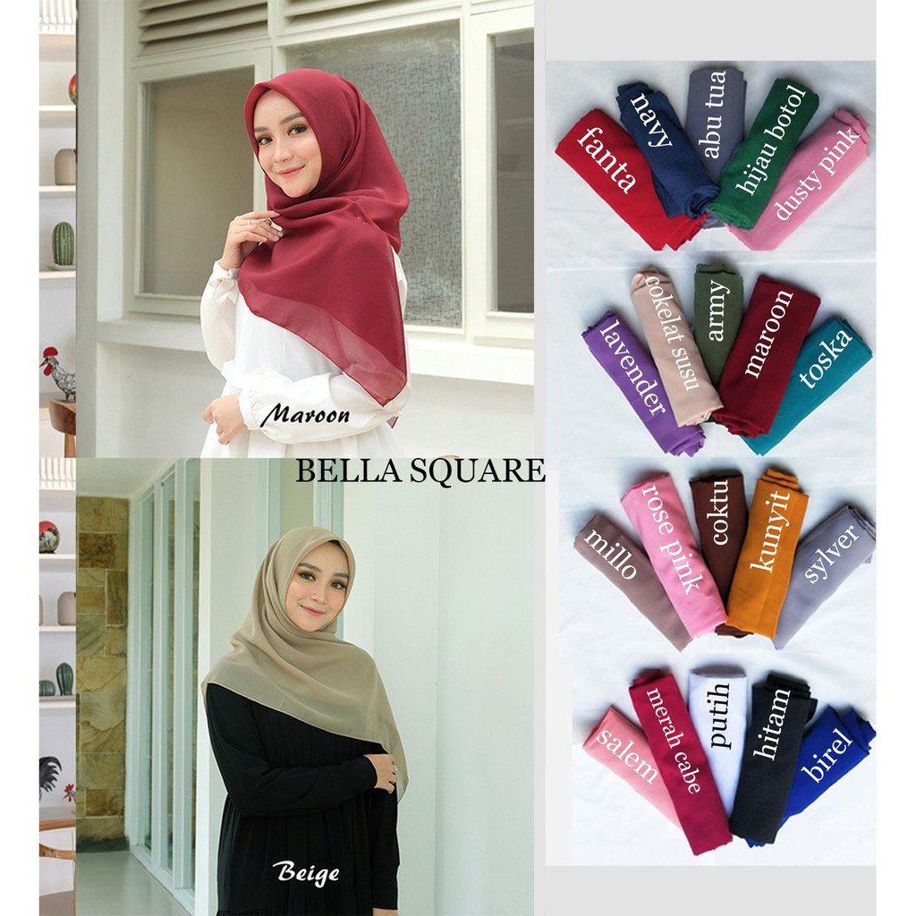 BELLA SQUARE TEPI NECI POLLY COTTON / DAILY HIJAB POLLY COTTON / DOUBLE HYCON