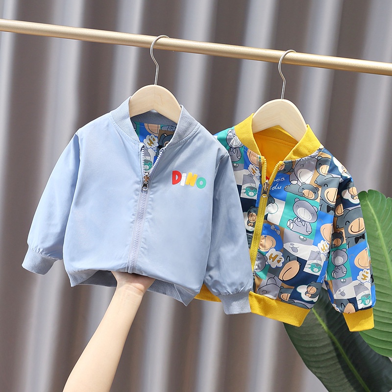 1 Jaket 2 IN 1 bomber anak laki laki import jaket parasut waterproof fashion import anak cowok lengan panjang grosir impor motif lucu-2
