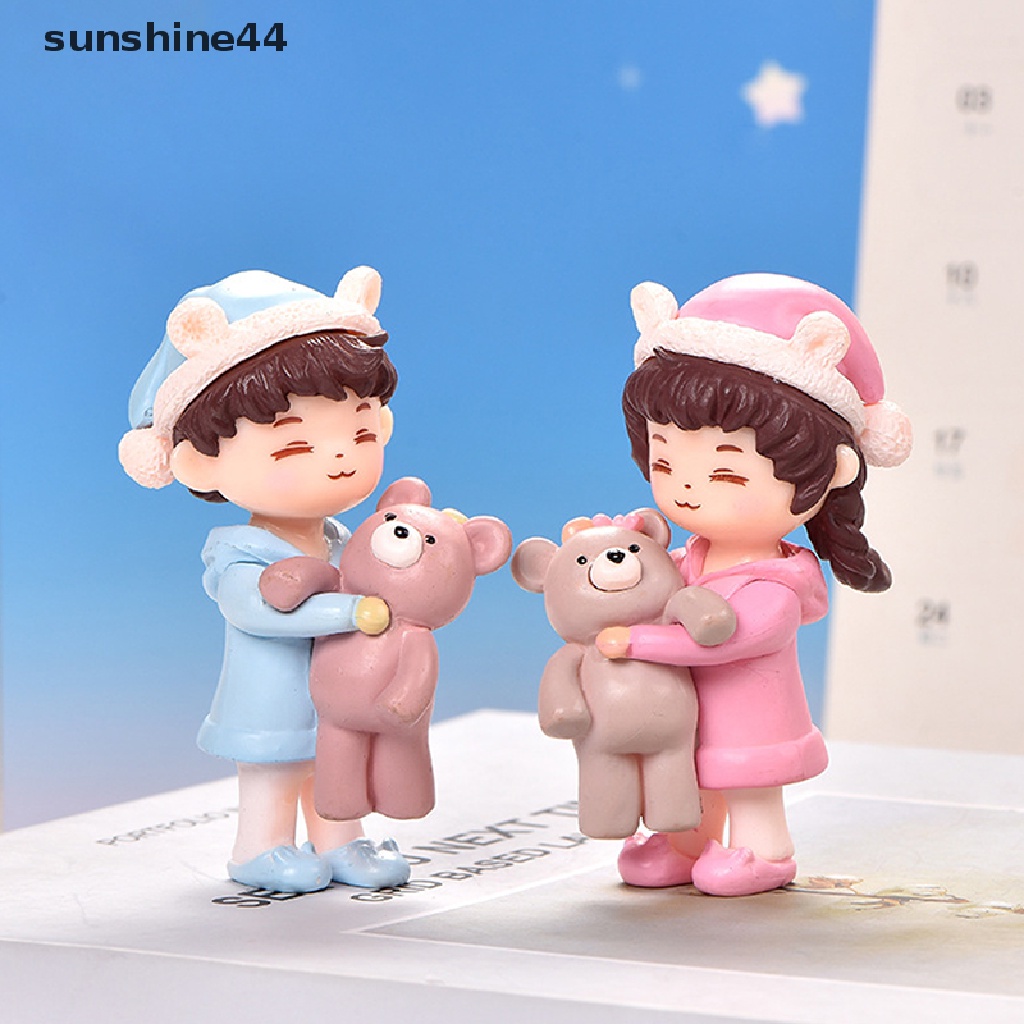 Sunshine 1PC Miniatur Pasangan Piyama Untuk Dekorasi Kue DIY