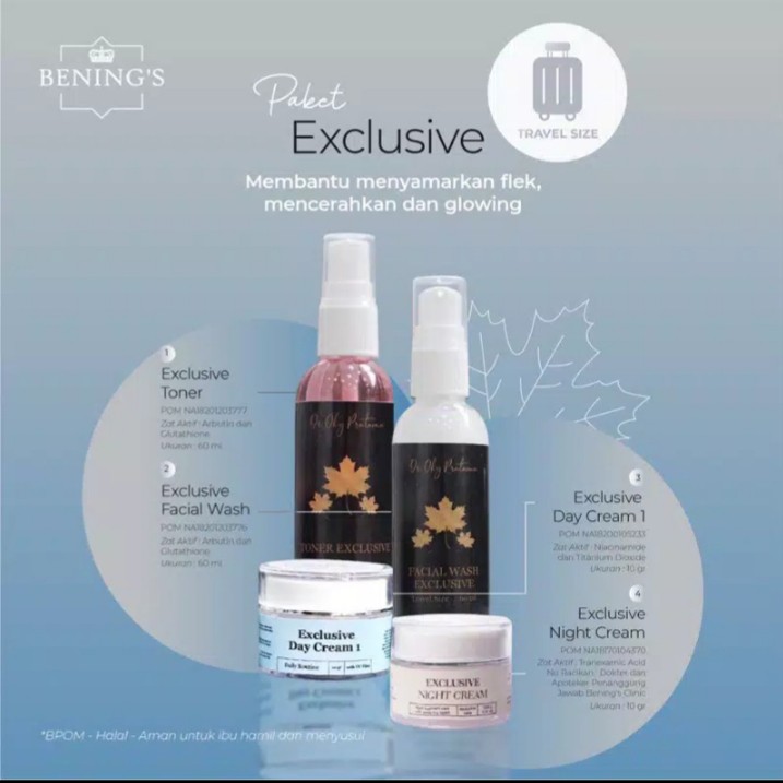 Exclusive skincare travel size / Bening skincare dr. Oky pratama