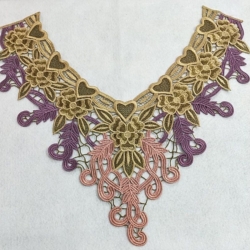 Renda Bordir Leher Punggung Lilac