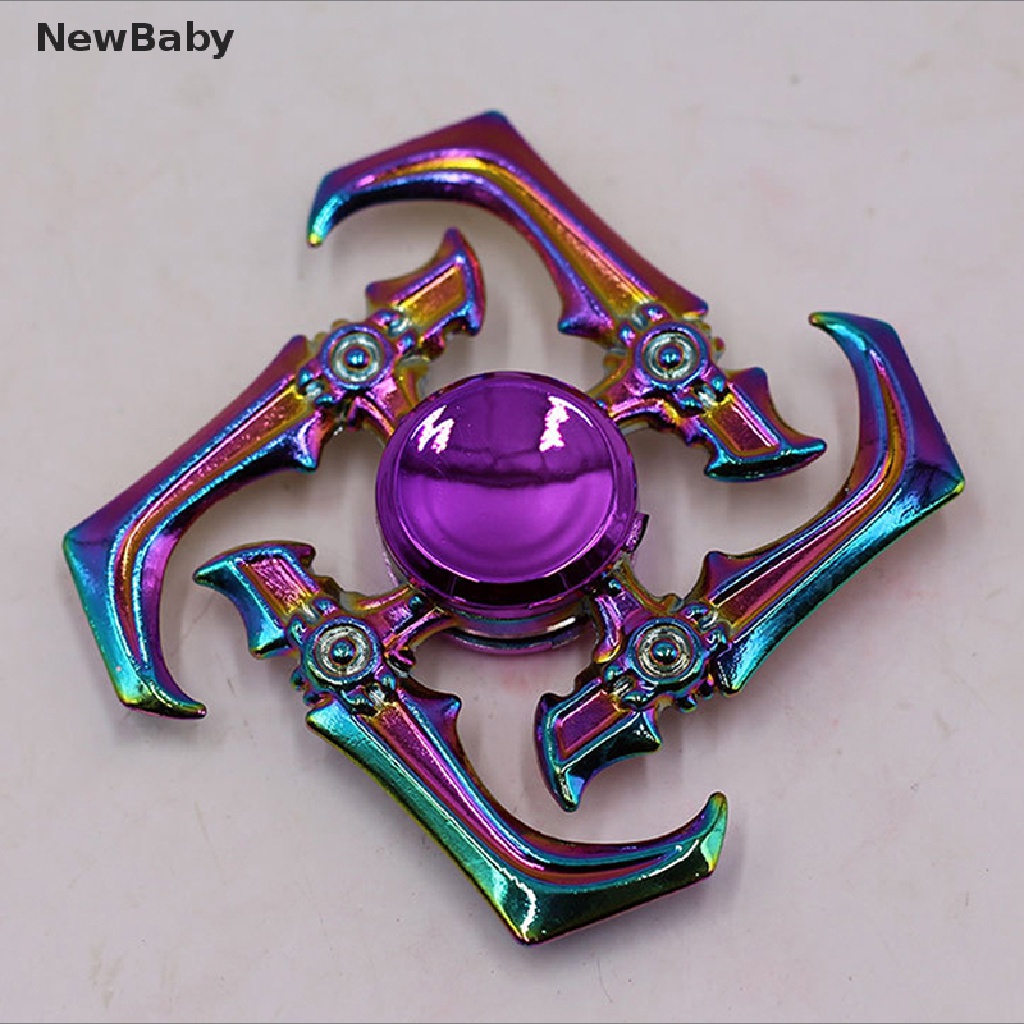 R118 Hand Fidget Spinner Warna Pelangi Bahan Metal Untuk Membantu Fokus