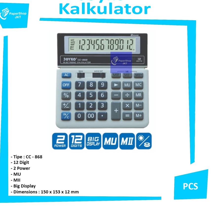 

Trend - Kalkulator 12 Digits Joyko CC-868 愛