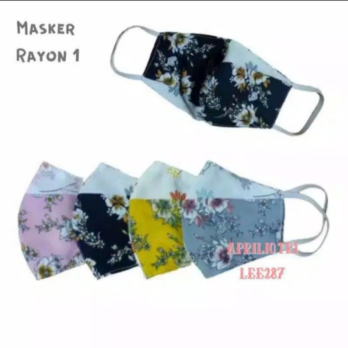 3027 - Masker Kain Bahan Rayon / Masker kain 2 ply / 2 Lapis