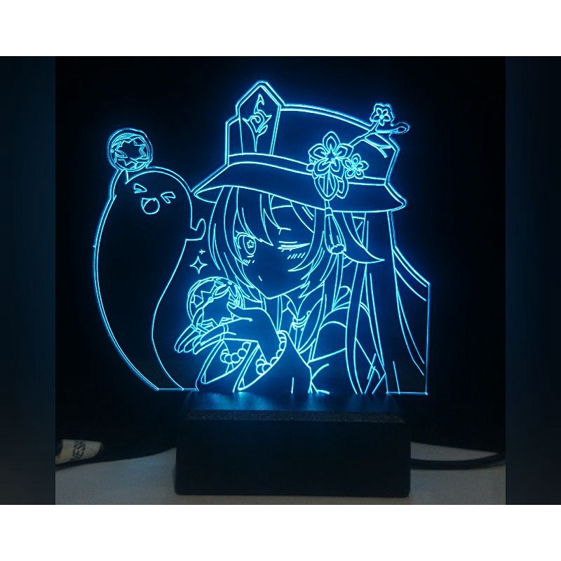 Lampu Tidur Akrilik Anime Karakter Hu Tao