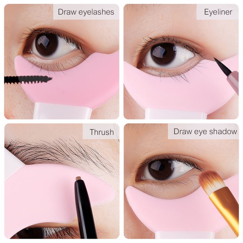 Alat Bantu Aplikator Maskara / Eyeliner / Eyeshadow / Kelopak Mata Bawah Multifungsi Bahan Gel Silika Lembut