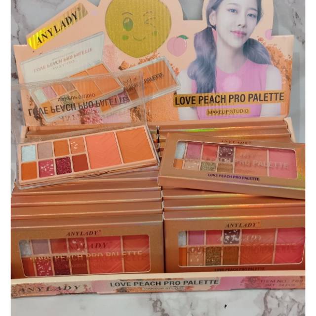 EYESHADOW PALETTE DAN HIGHLIGHTER ANYLADY make up studio love Peach  | NEVER GIVE UP NO.769 | 845