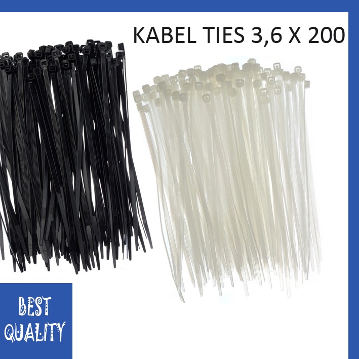 KABEL TIES 3,6 X 200 HITAM PUTIH