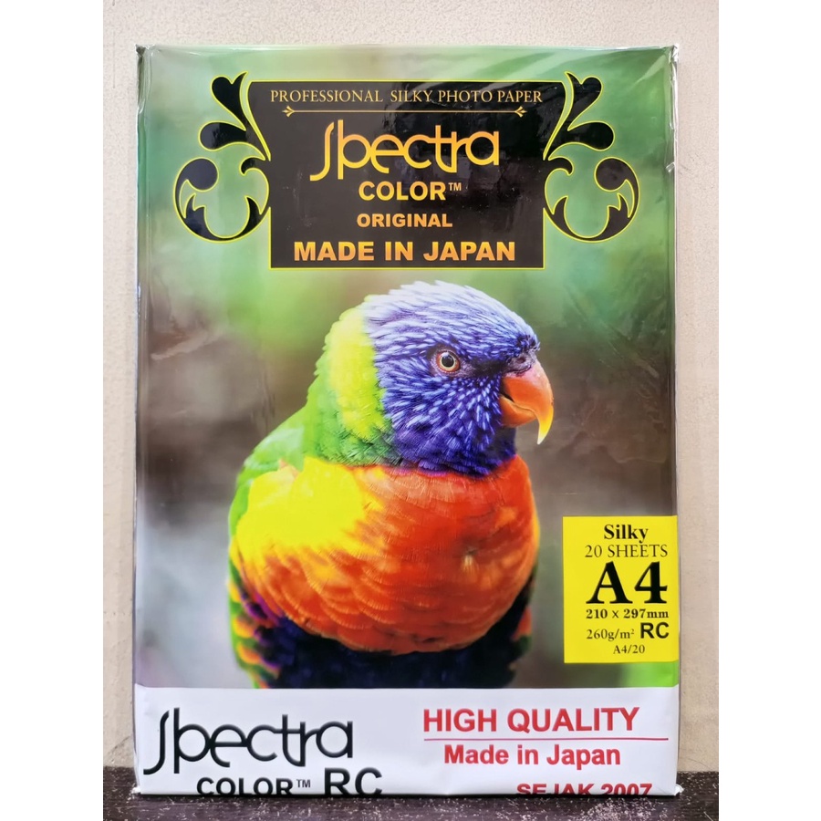 

KERTAS FOTO SPECTRA SILKY A4 260 GRAM - 20 LEMBAR/1 PACK