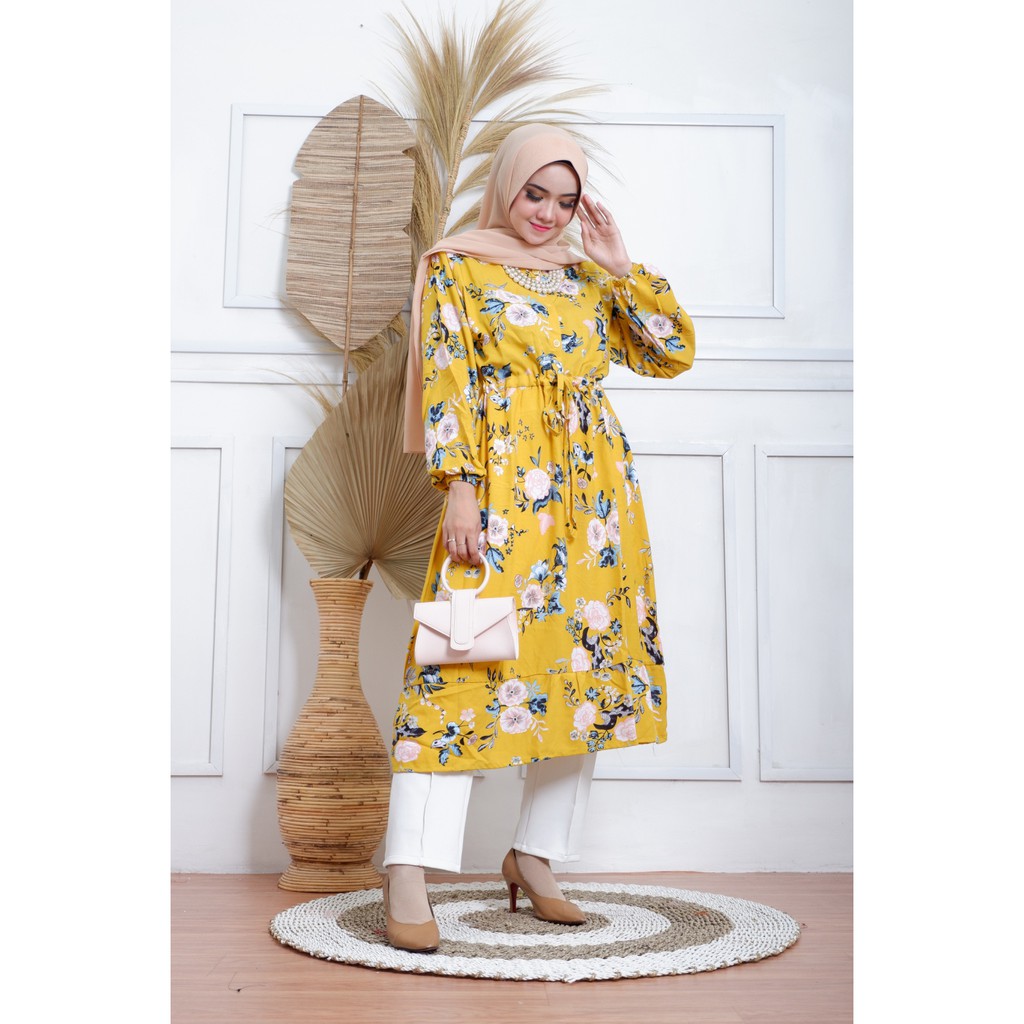 Tunik Motif Bunga Bahan Rayon  Terbaru/ Tunik Bahan Rayon Viscose