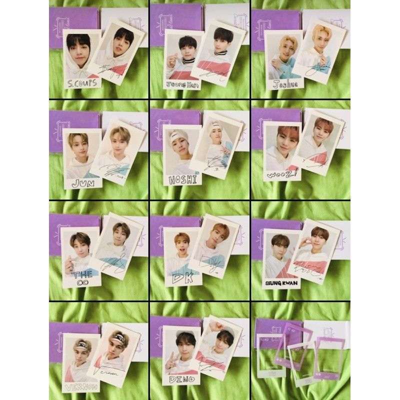 polaroid photo card set caratland 2020 seventeen / scoups / jeonghan / joshua / jun / hoshi / woozi
