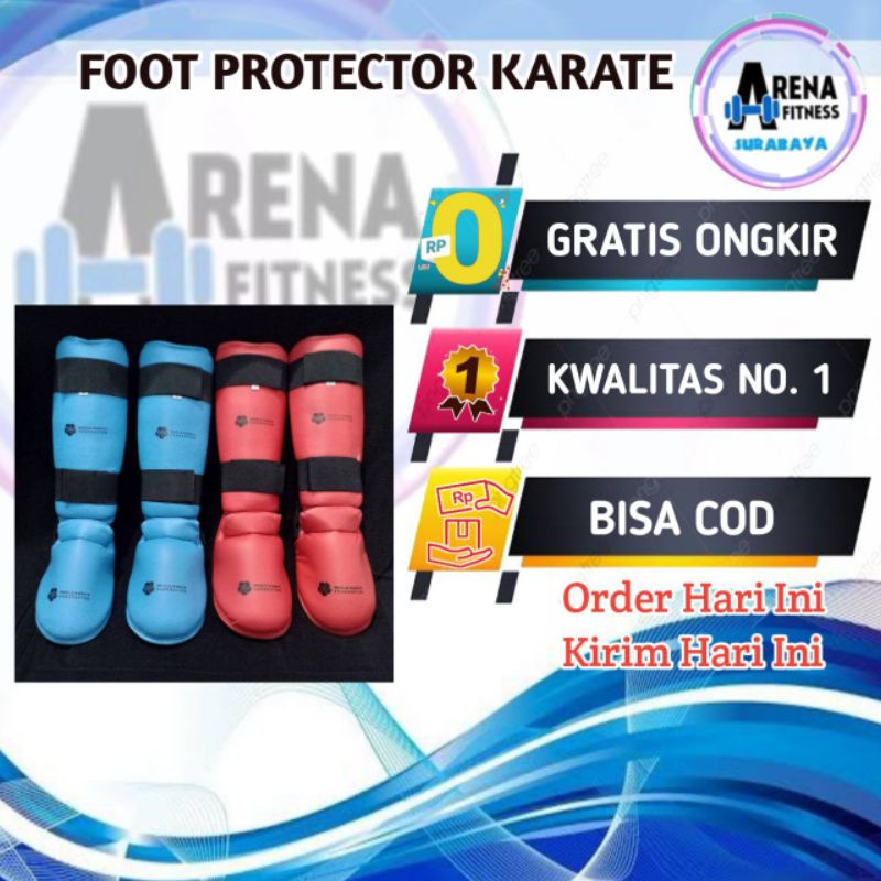 foot protector karate pelindung kaki karate untuk kumite footpro (Shin instep guard)  wkf approved