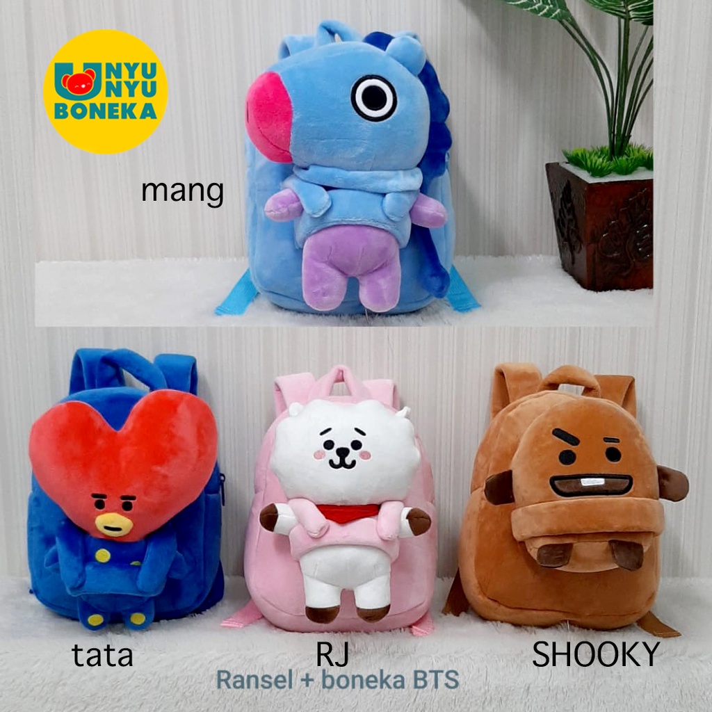 tas ransel besar sekolah anak boneka bts chimmy koya shooky chooky van mang tk sd paud smp RJ import