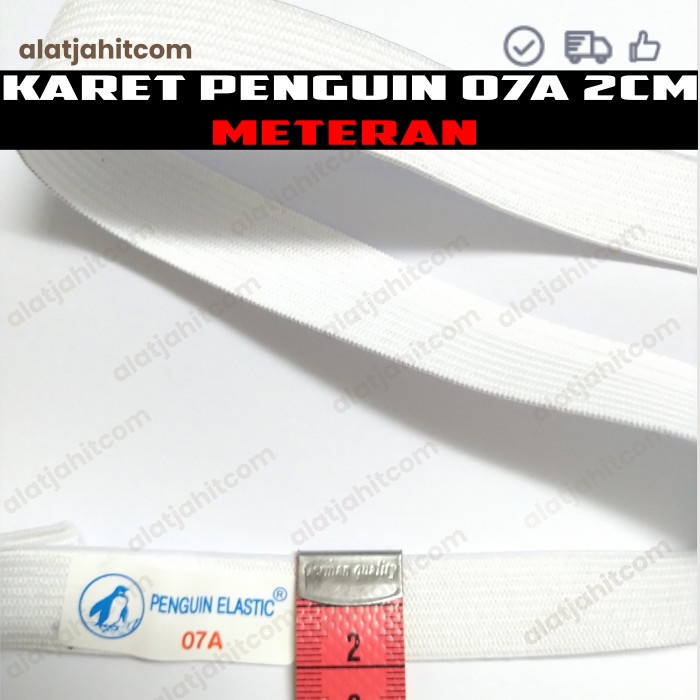 Karet Elastis 2cm penguin 07A METERAN| Karet pinggang | karet kolor