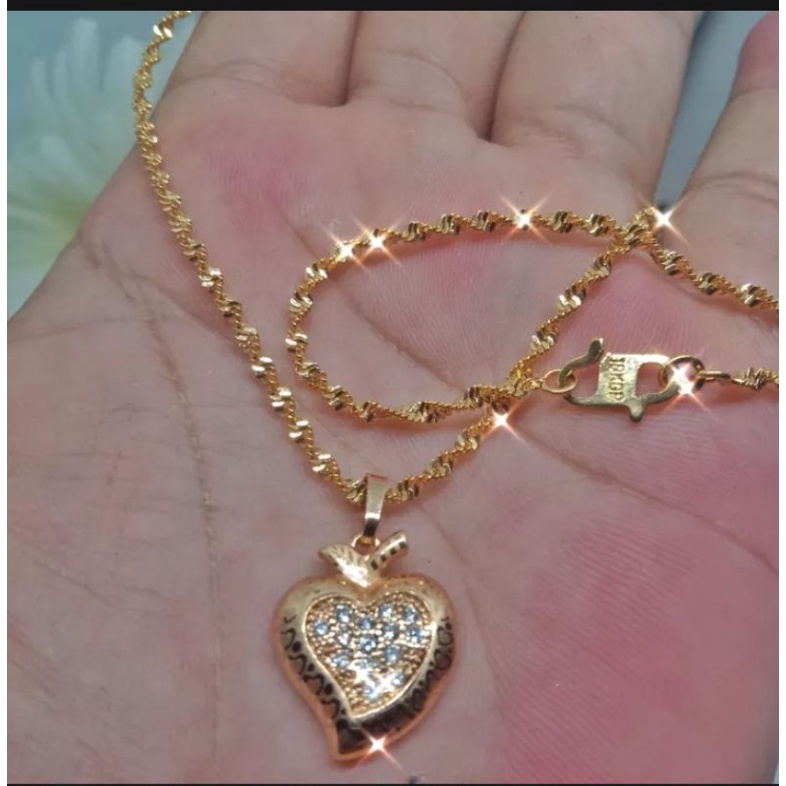 perhiasan wanita termewah 109,kalung melintir free cincin titanium asli anti luntur anti karat,kelau