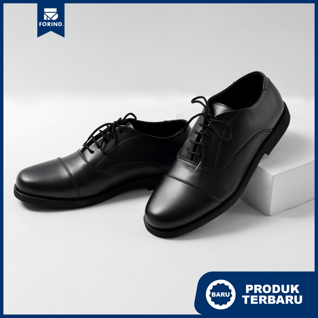 Oxford Casual Full Black | Sepatu Pantofel Pria Cowok Kerja Kantor Original Footwear | ARF FORIND