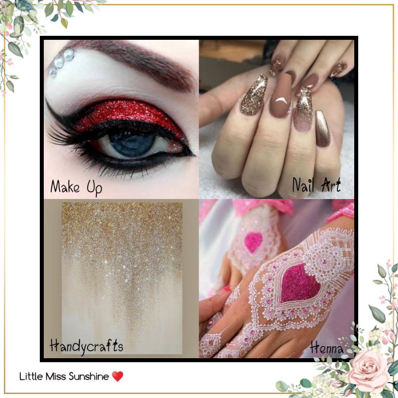 GLITTER Mini 3gr Dust Sparkling Powder Serbuk Bubuk Gliter Gold Warna Warni Sablon Pernak Pernik DIY Kerajinan Kesenian Art Prakarya Seni Perlengkapan Peralatan Craft Crafting Draw Paint Painting Color Colorful Hias Hiasan Little Miss Sunshine Malang