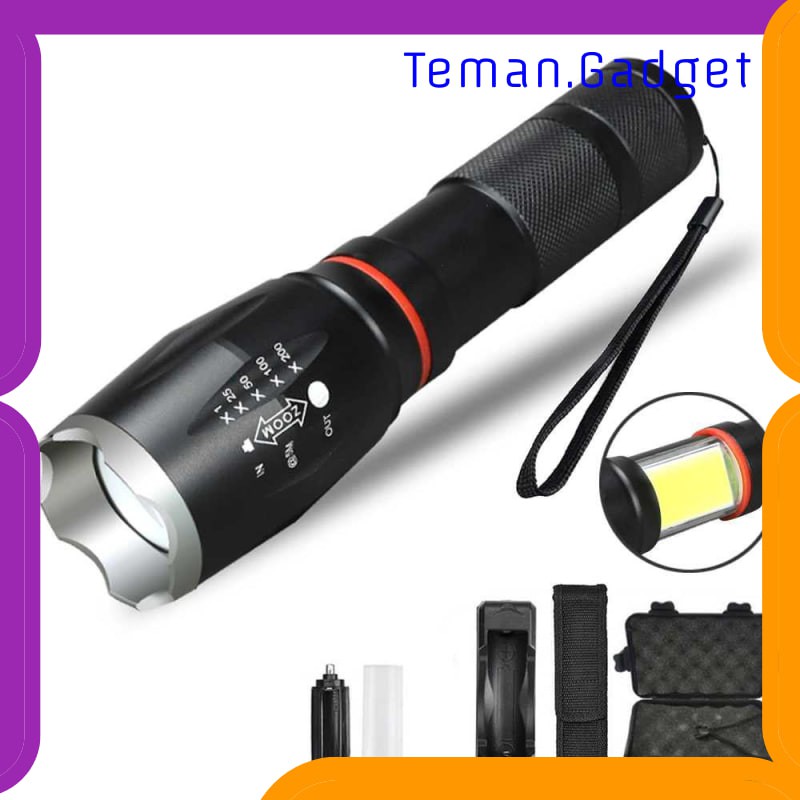 TG-IE177 TaffLED Paket Senter LED Torch Cree XM-L T6 + Charger + Box - E17 COB