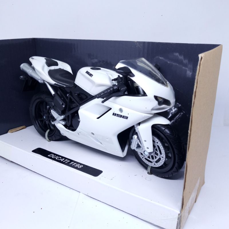 Diecast Motor Ducati 1198 Moge Miniatur Motoran Sport Balap 1/12