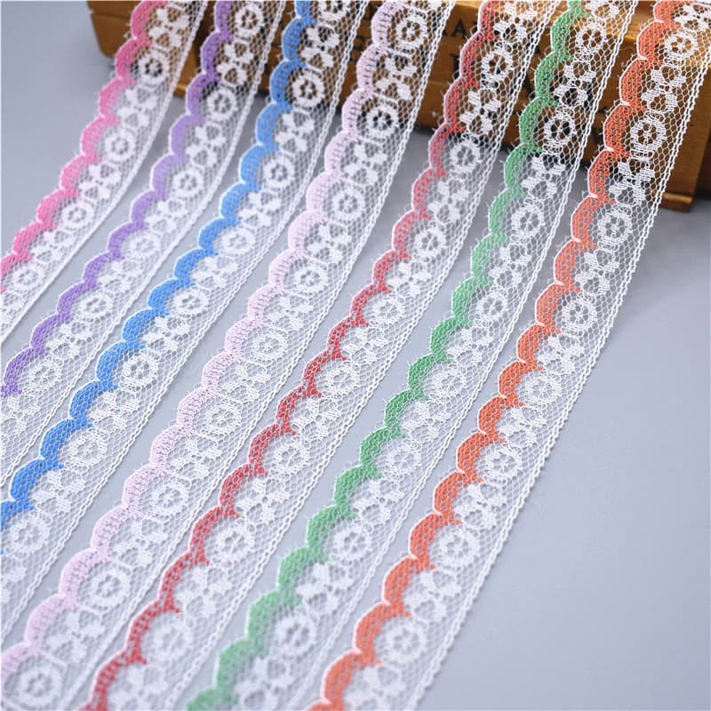 AFRICAN Color Edge Embroidered Lace Ribbon 18mm (per meter)