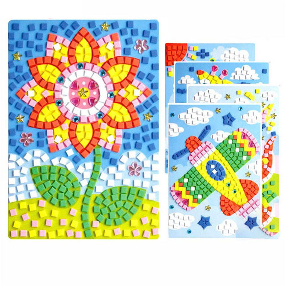 R-flower 3D Mosaics Puzzle Kreatif Seni Kerajinan DIY Kits Stiker