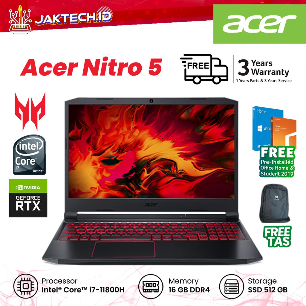 ACER Predator Nitro 5 AN515-57 I7-1180H RTX 3060 16GB 512SSD WIN10+OHS (15,6&quot;)