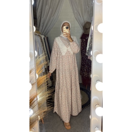 DRESS WANITA VINTAGE FLOWERS || GAMIS WANITA IMPORT ZARA CREPE