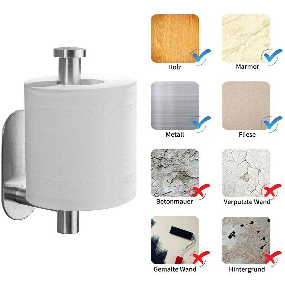 Toilet Roll Holder Modern Stainless Steel Tanpa Bor Rak Penyimpanan Tempel Dinding