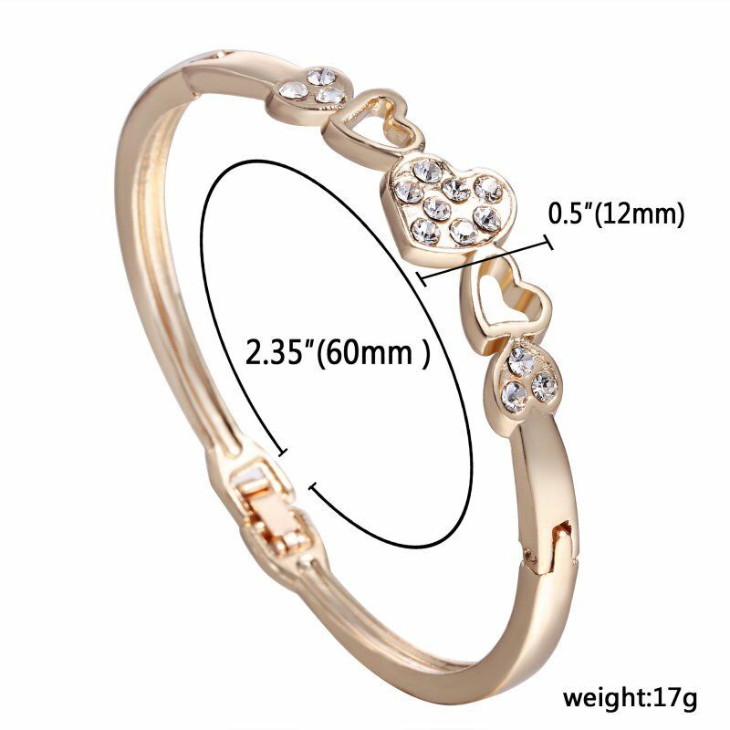 Gelang Bangle Cuff Kristal Berlian Imitasi Warna Emassilver Untuk Wanita