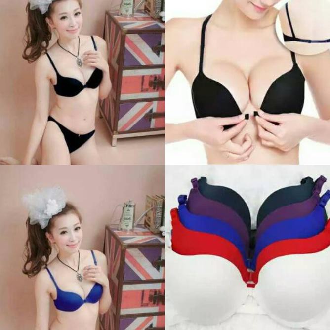 Hot Promo Sexy Front Open Bra ( Buka Depan) Angel Bra Lingerie Bikini Voglia CD - Hitam