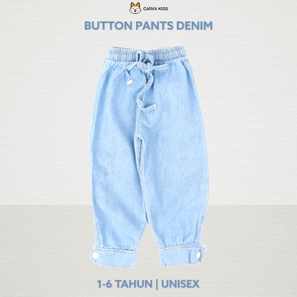 CELANA PANJANG CARVA JEANS JOGGER ANAK KANCING BUTTON POLOS BESTSELLER LUCU IMUT