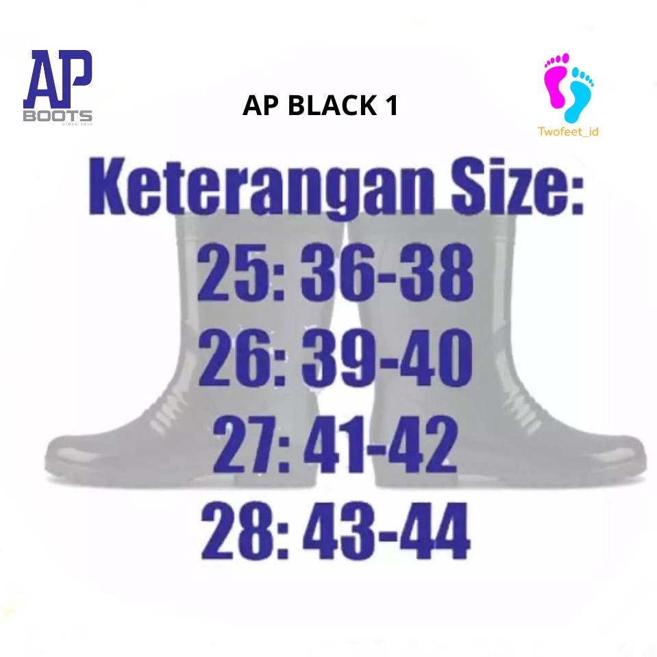 AP BOOTS HITAM DAN PUTIH 1 - AP BLACK I 25-28 -AP WHITE 1 - SEPATU BOOT PENDEK SAFETY KARET-5