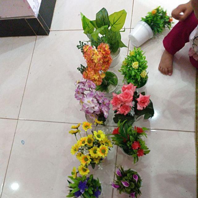 Tanaman Hias Artificial Daun Artificial Pohon Mini Monstera Aglaonema Keladi