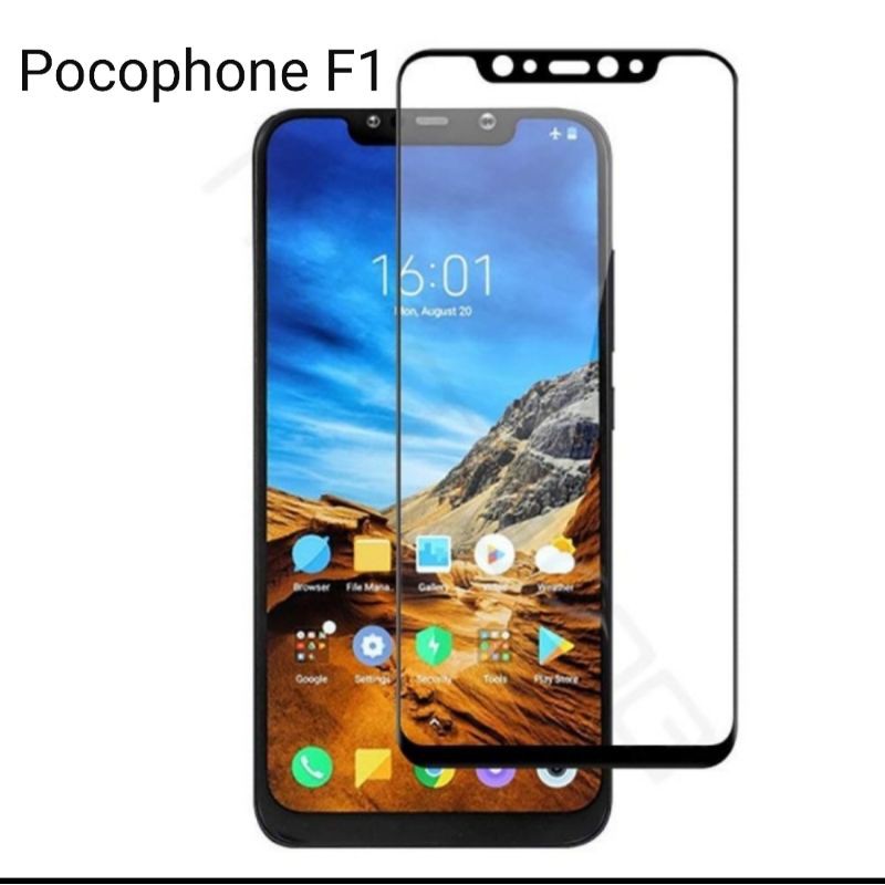 Xiaomi Pocophone F1 Tempered Glass Full Layar Anti Gores Kaca