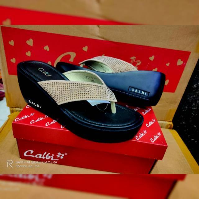  RESTOK LAGI SANDAL CALBI JEPIT  PERMATA Shopee 