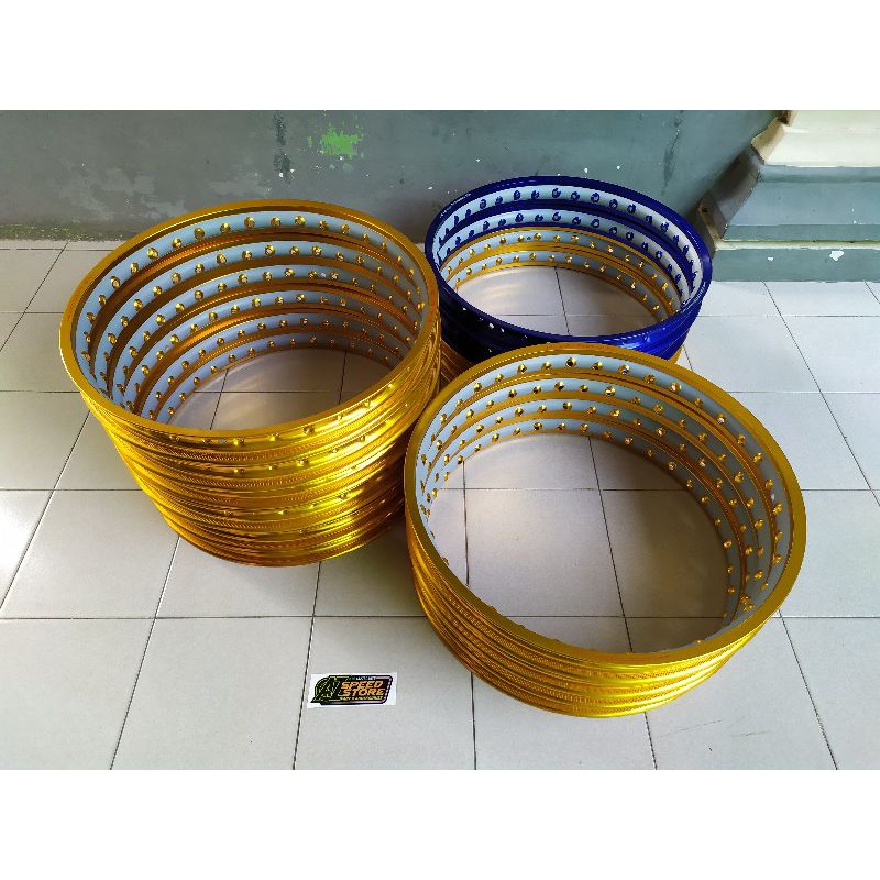 Pelek Velg Pelak Jari-Jari Takegawa Jinfey Jinfei Jin Fei Twotone Ring 17 Set Depan Belakang Ukuran 