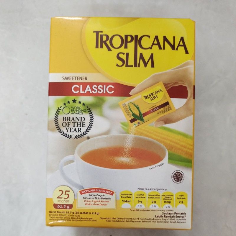 

tropicana slim clasic isi 25 sachet