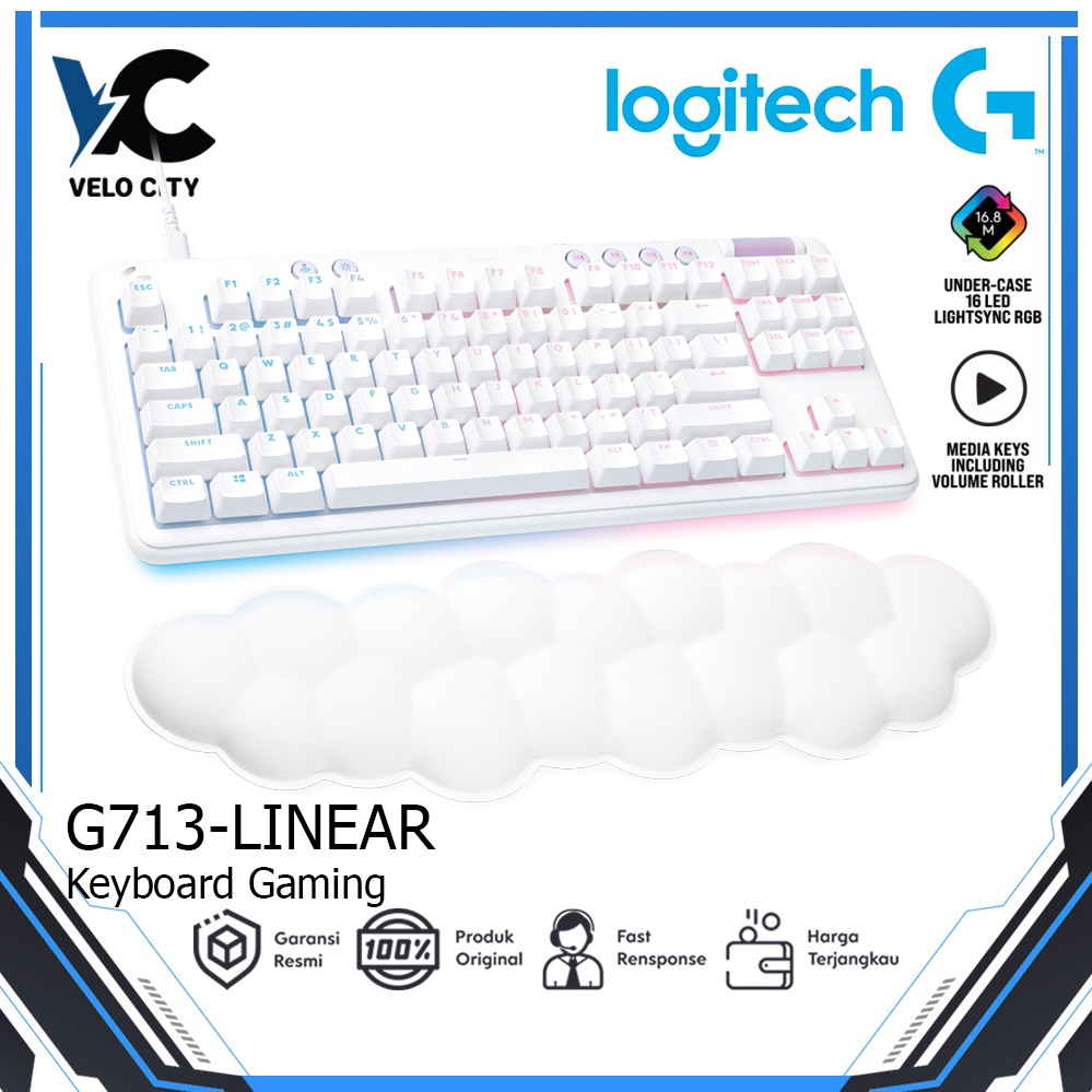 Keyboard Gaming Logitech G713 Wired RGB Lighting - Linear